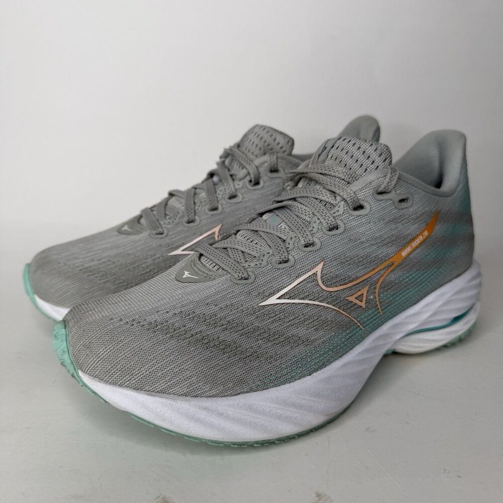 Mizuno Wave Rider 28 Shoes Womens 8 J1GD240372 Running Athletic Gray Teal - Picture 2 of 14